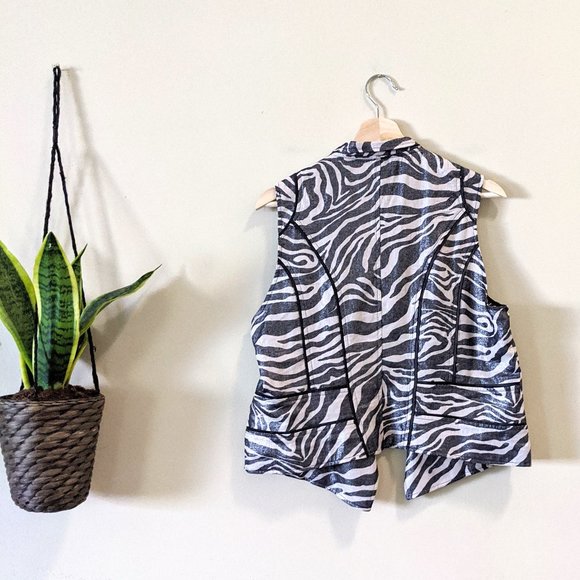 Chico's Foiled Zebra Print Vest - Picture 7 of 8